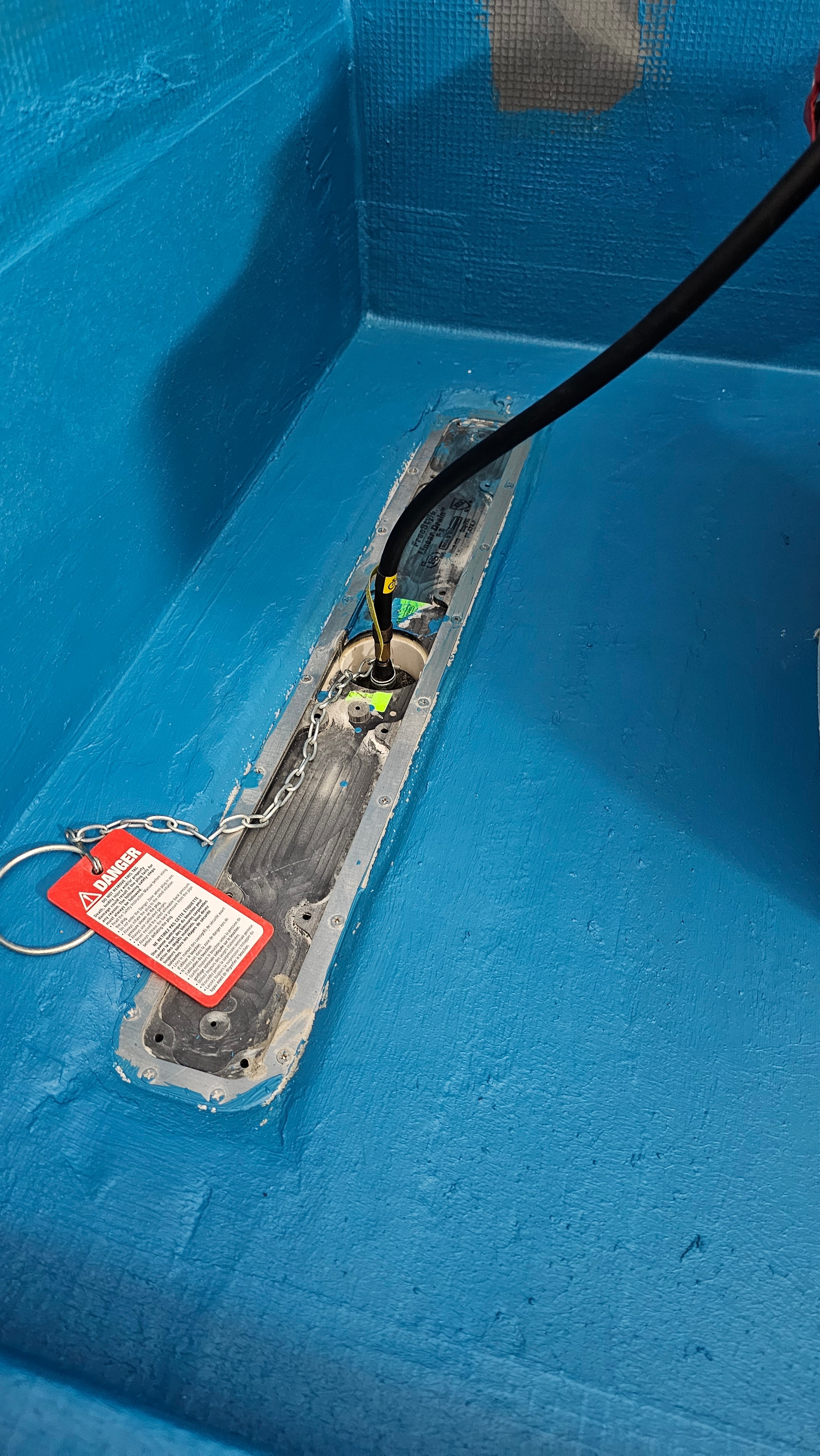 Noble linear drain detail during waterproofing