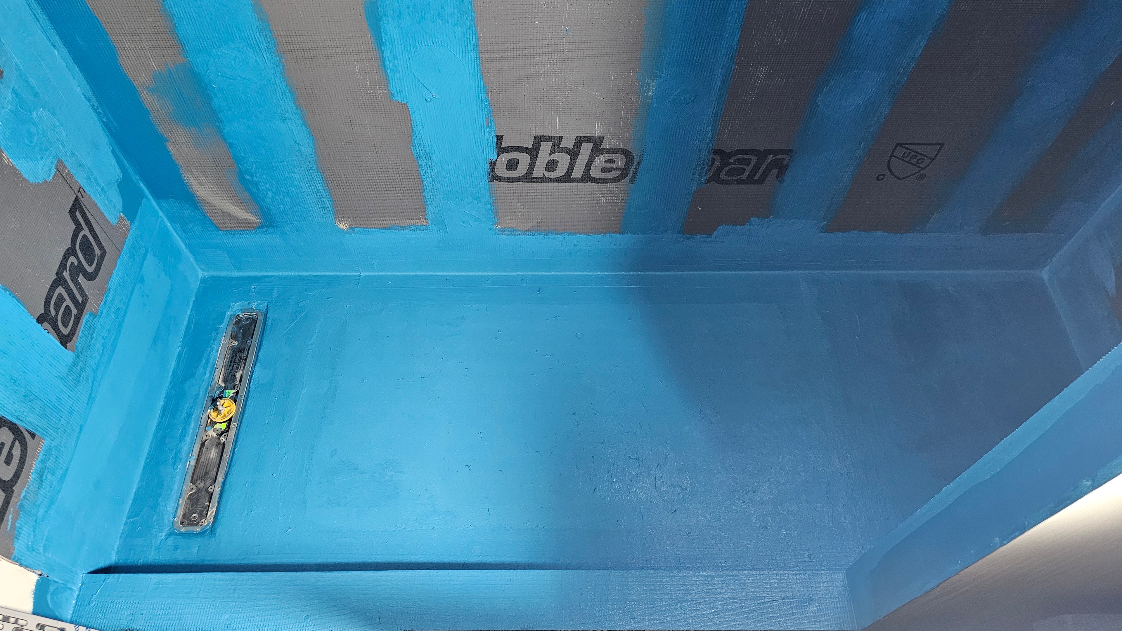 NobleSeal shower pan — pre water test