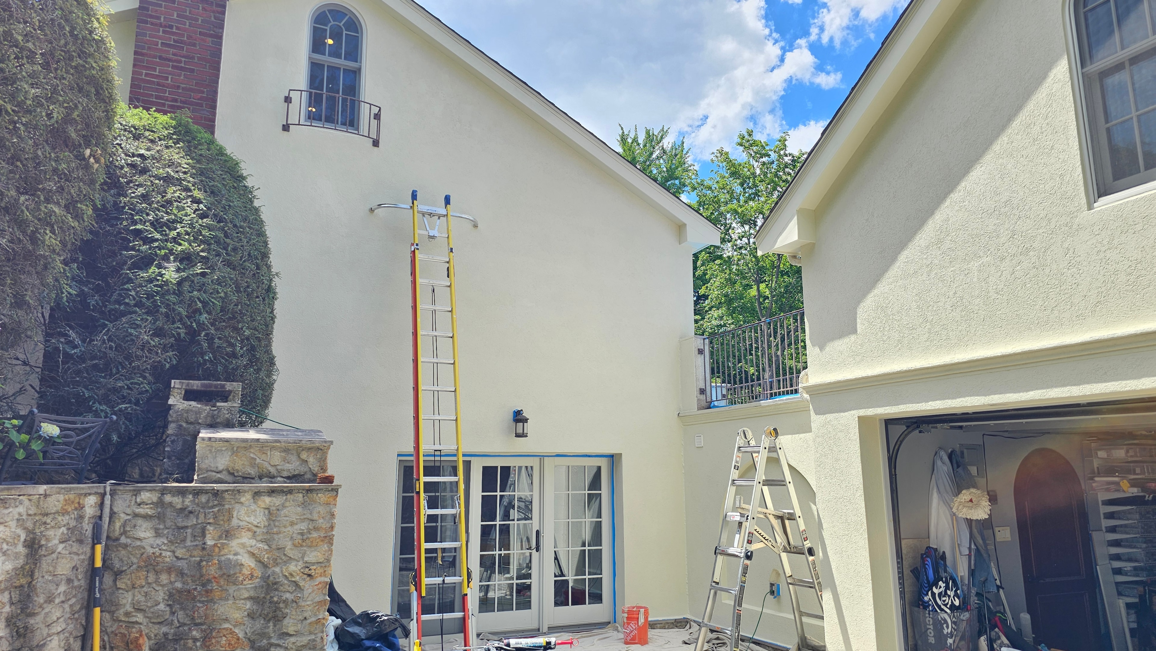 Courtyard elevation during painting