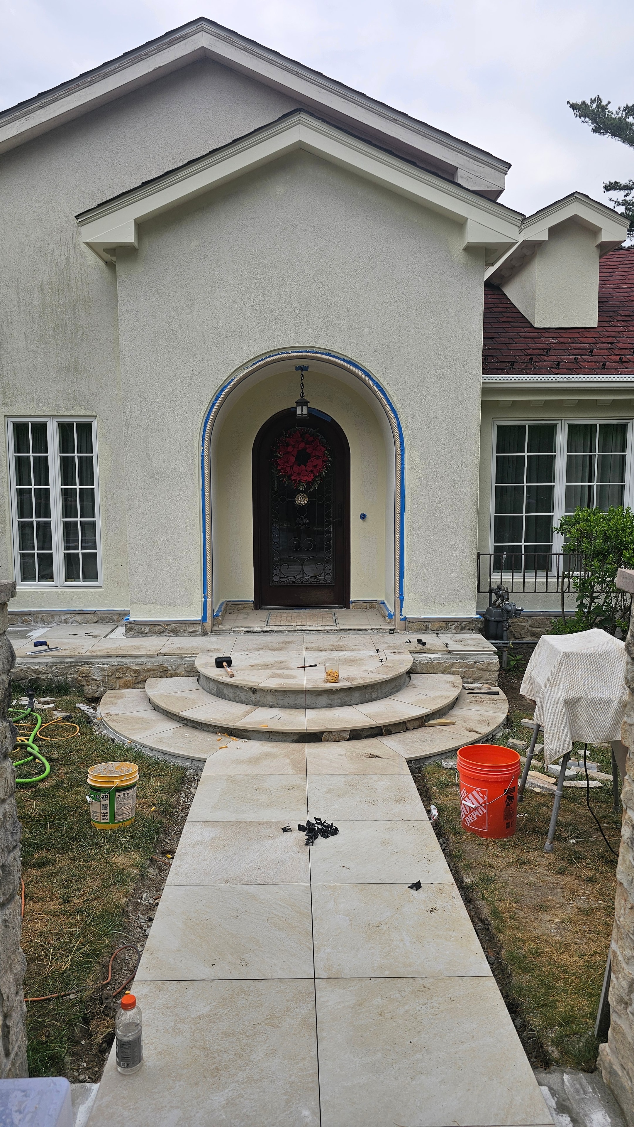 Front entry arch — near completion