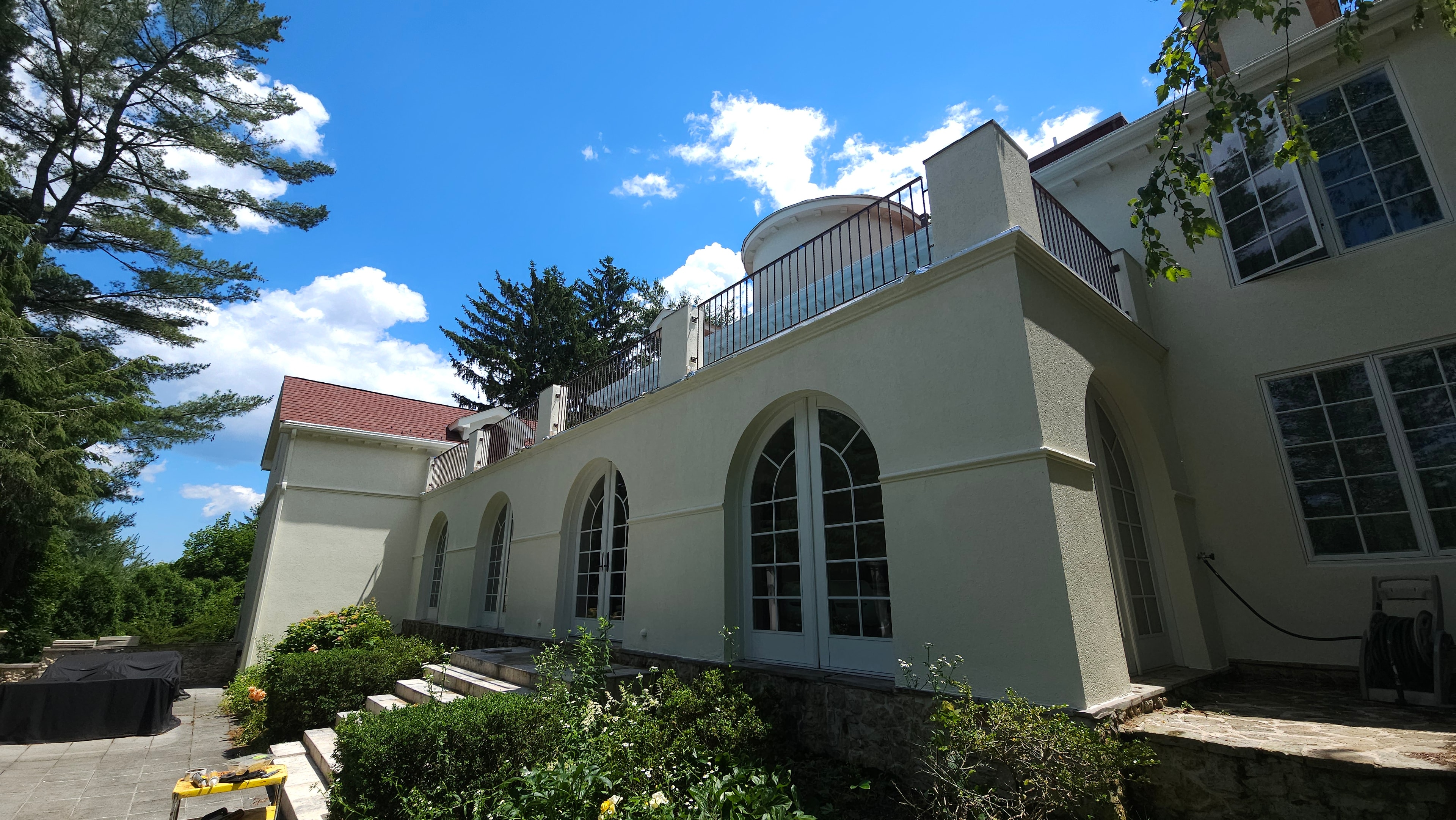 Rear courtyard elevation — completed