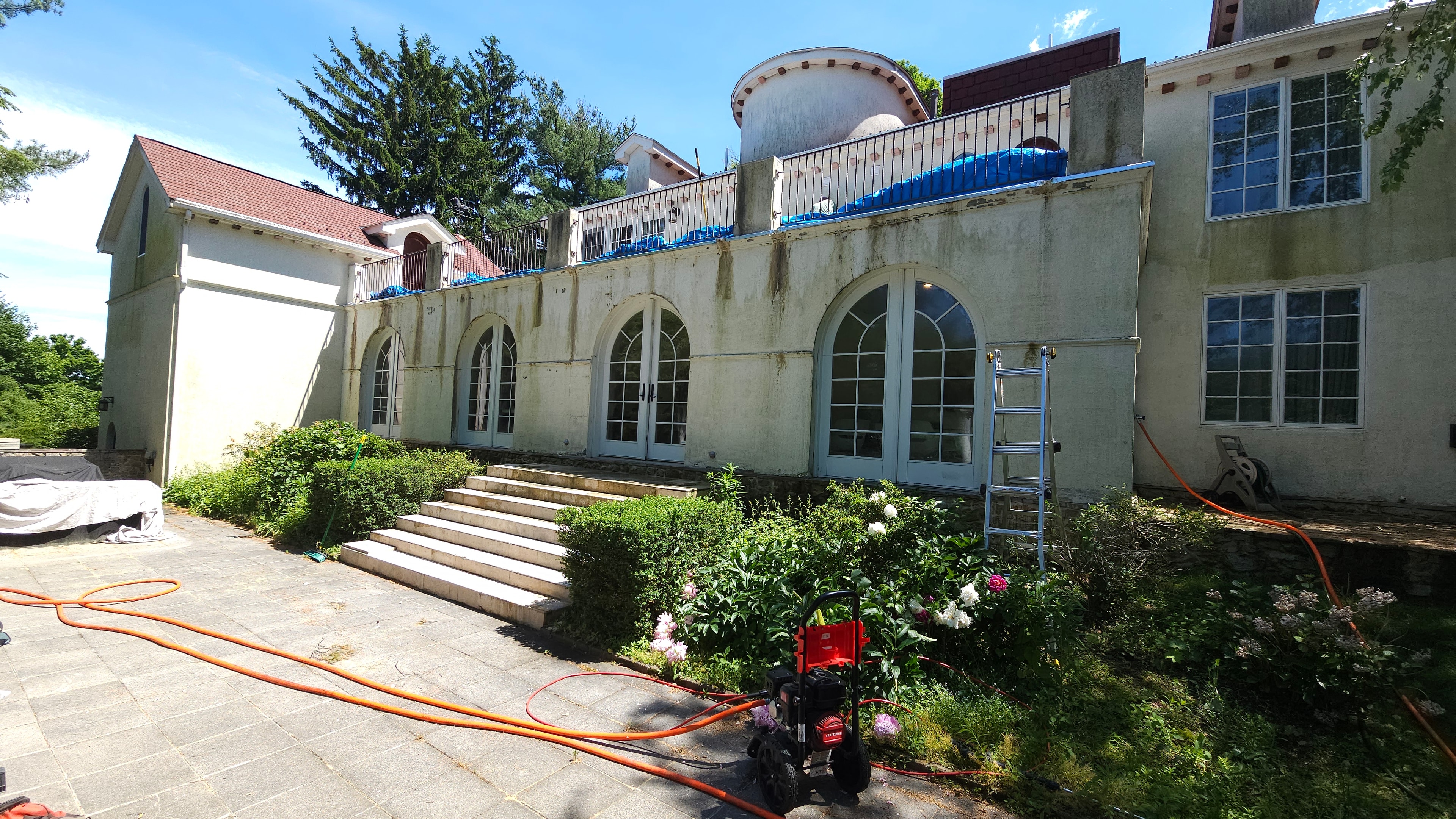 Rear elevation during surface preparation
